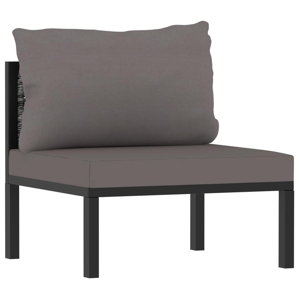 vidaXL 8-delige Loungeset met kussens poly rattan antraciet