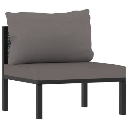 vidaXL 8-delige Loungeset met kussens poly rattan antraciet