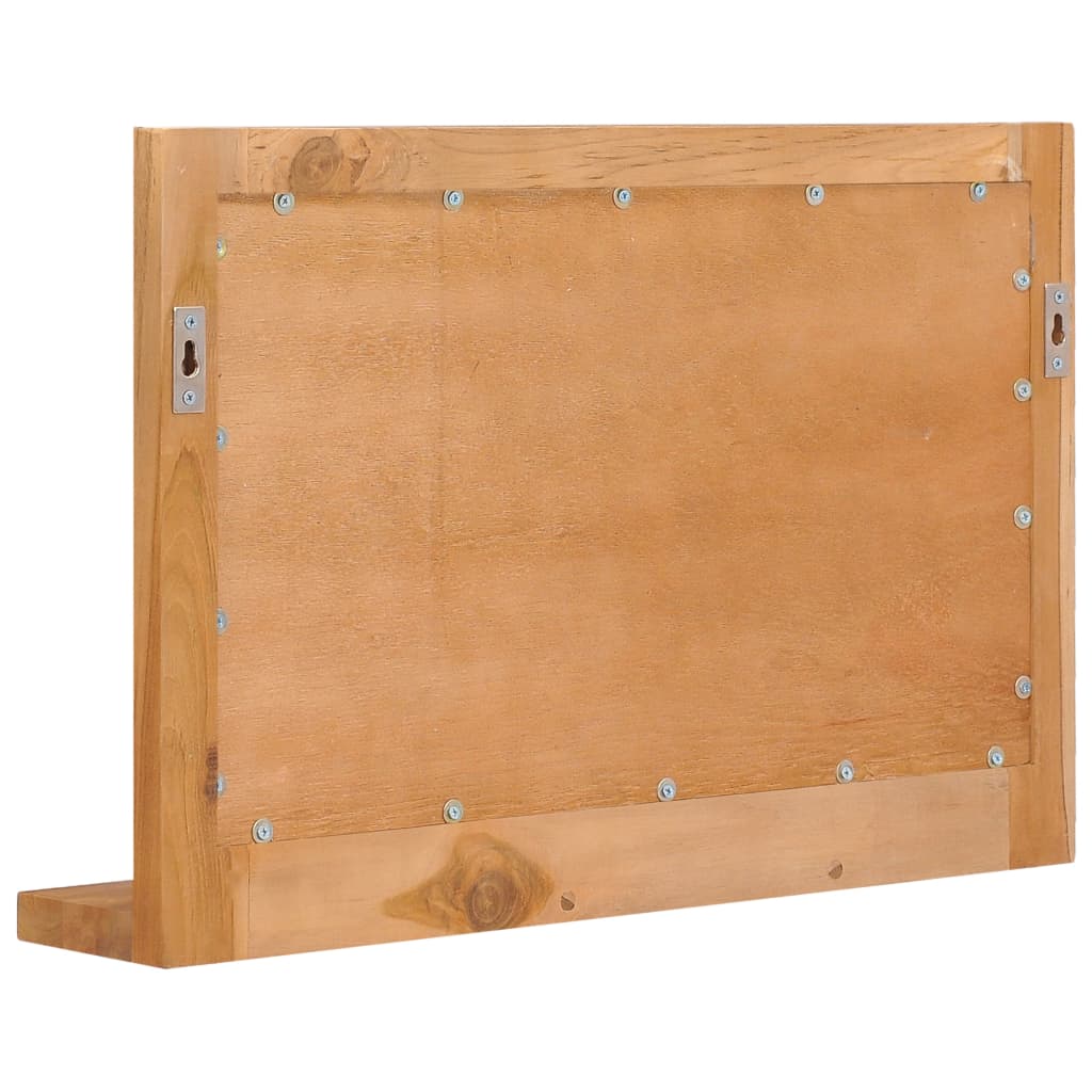 vidaXL Wandspiegel met schap 60x12x40 cm massief teakhout