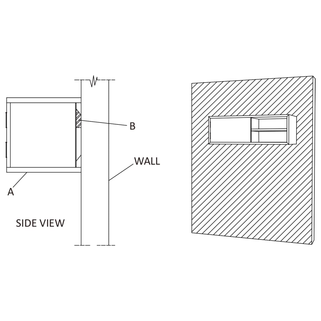 vidaXL Tv-meubel wandmontage 90x30x30 cm massief teakhout