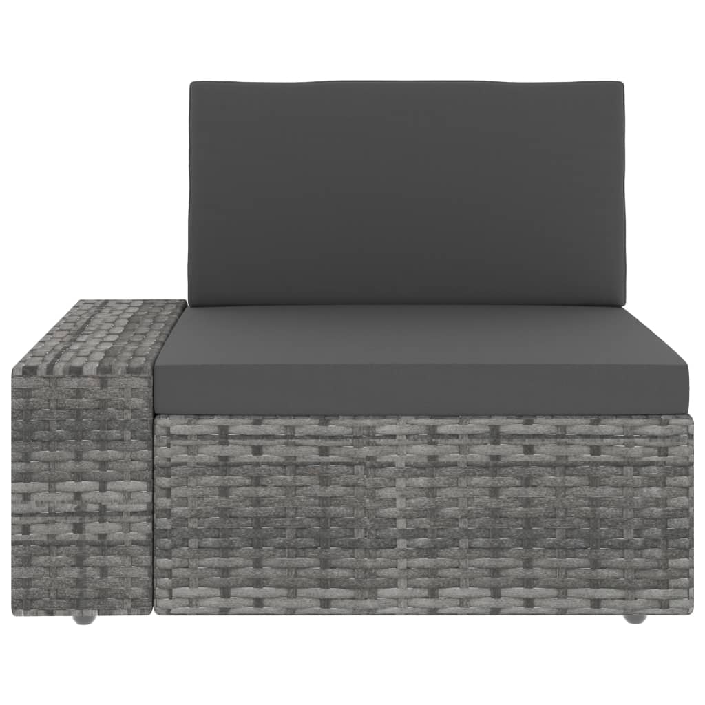 vidaXL 4-delige Loungeset poly rattan grijs