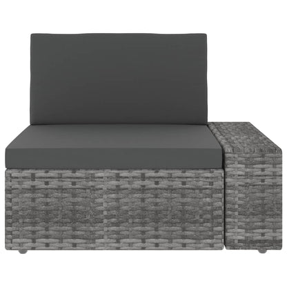 vidaXL 4-delige Loungeset poly rattan grijs