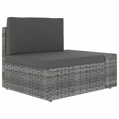 vidaXL 4-delige Loungeset poly rattan grijs