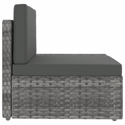 vidaXL 4-delige Loungeset poly rattan grijs