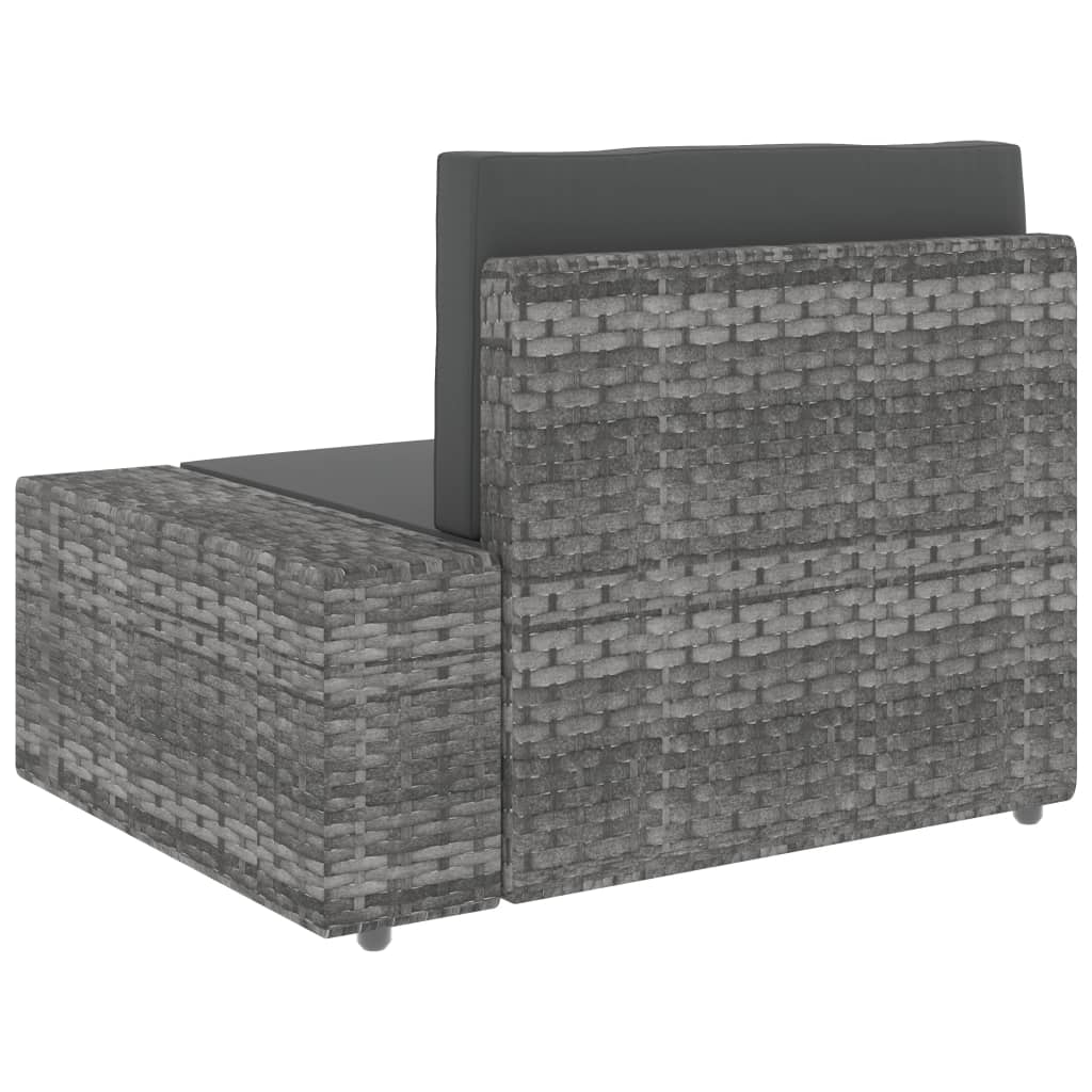 vidaXL 4-delige Loungeset poly rattan grijs