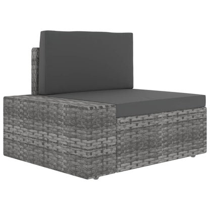 vidaXL 4-delige Loungeset poly rattan grijs