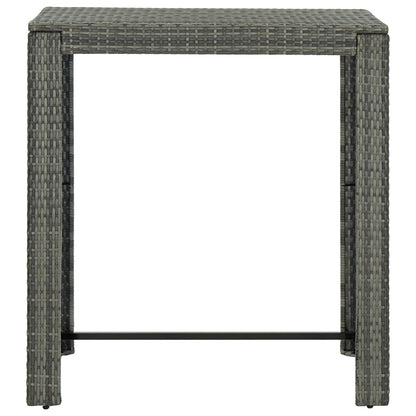 vidaXL Tuinbartafel 100x60,5x110,5 cm poly rattan grijs