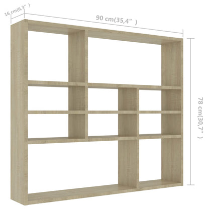 vidaXL Wandschap 90x16x78 cm bewerkt hout sonoma eikenkleurig