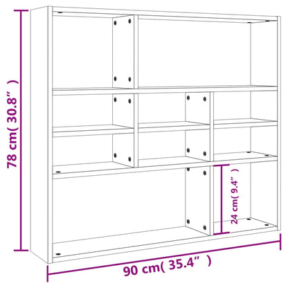 vidaXL Wandschap 90x16x78 cm bewerkt hout sonoma eikenkleurig