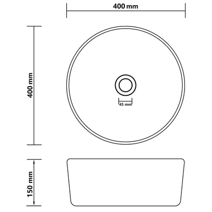 vidaXL Wastafel rond 40x15 cm keramiek matroze