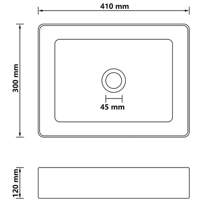 vidaXL Wastafel 41x30x12 cm keramiek matzwart