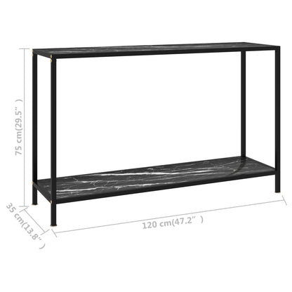 vidaXL Wandtafel 120x35x75 cm gehard glas zwart