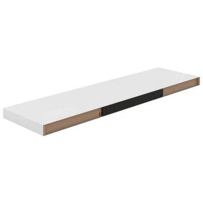 vidaXL Wandschap zwevend 90x23,5x3,8 cm MDF hoogglans wit