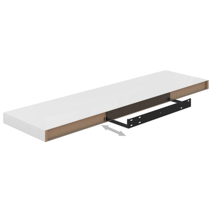 vidaXL Wandschap zwevend 90x23,5x3,8 cm MDF hoogglans wit