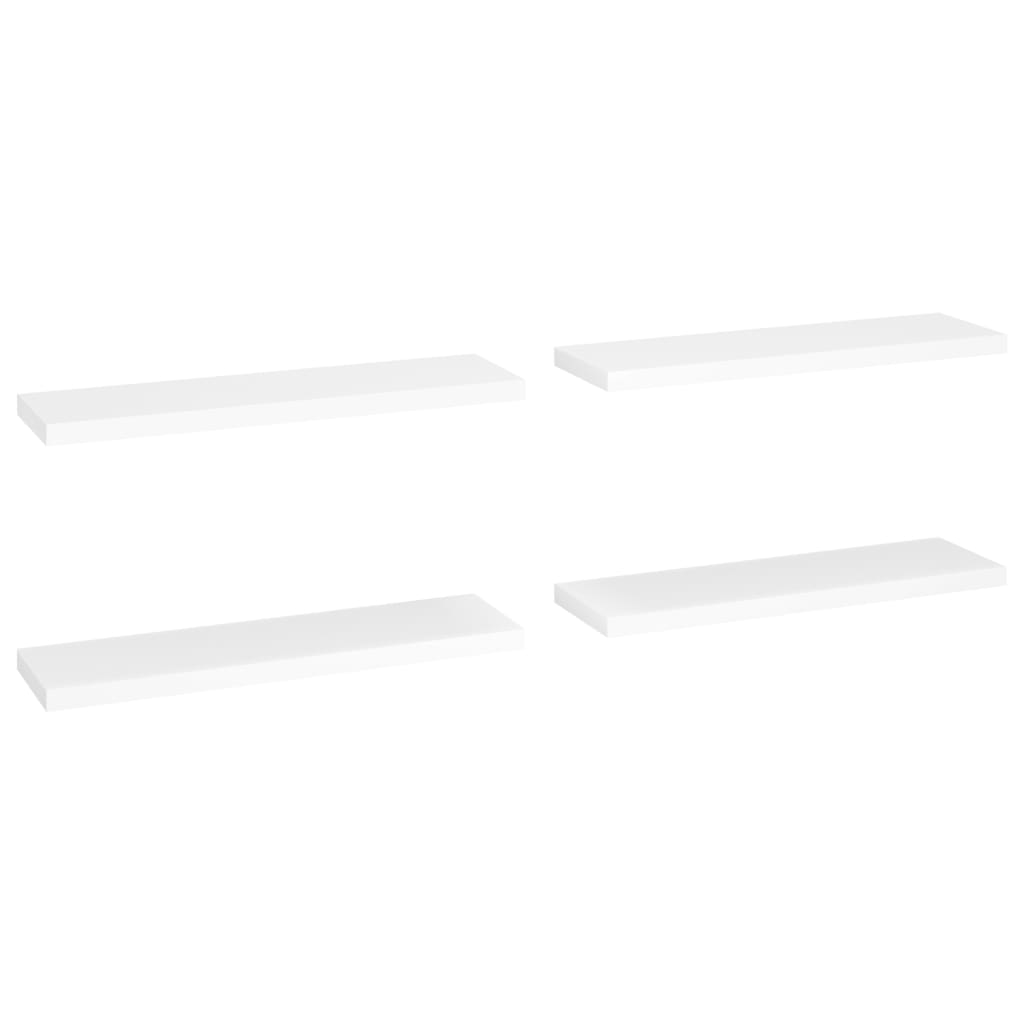 vidaXL Wandschappen zwevend 4 st 90x23,5x3,8 cm MDF wit