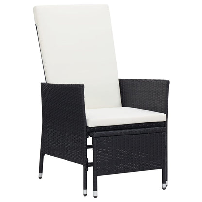 vidaXL 2-delige Loungeset met kussens poly rattan zwart