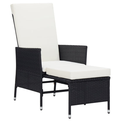 vidaXL 2-delige Loungeset met kussens poly rattan zwart