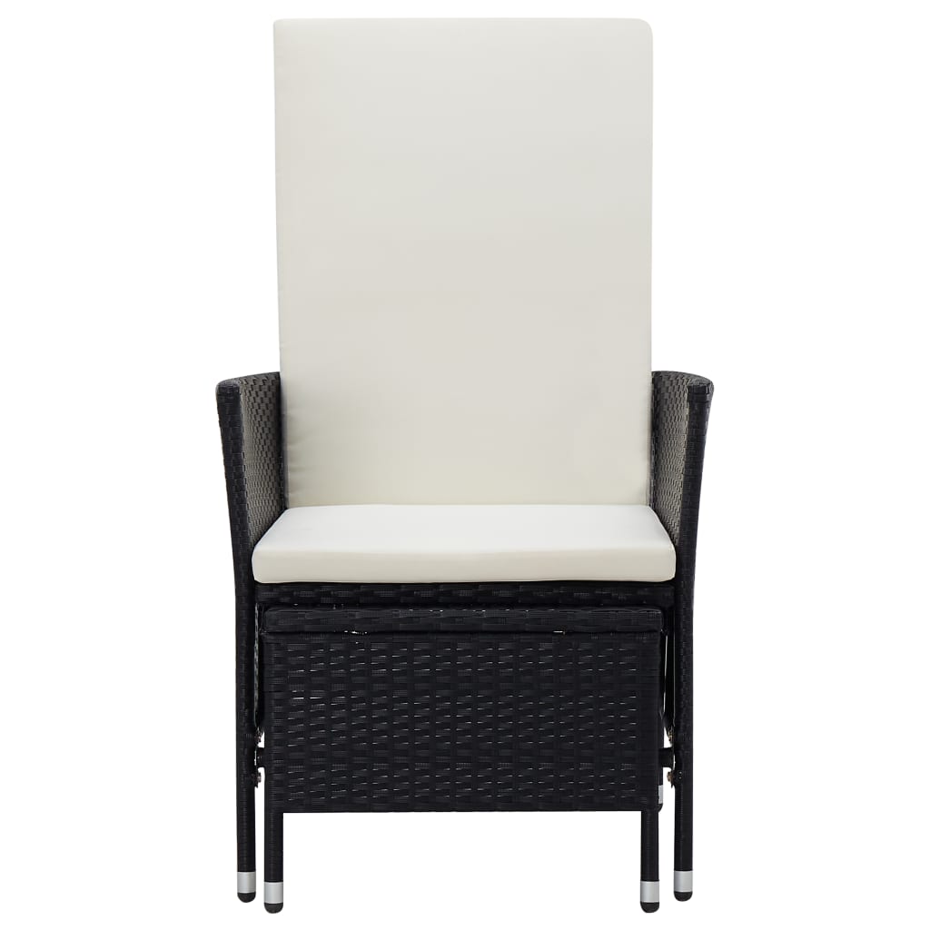 vidaXL 2-delige Loungeset met kussens poly rattan zwart