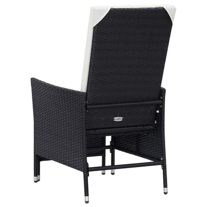 vidaXL 2-delige Loungeset met kussens poly rattan zwart