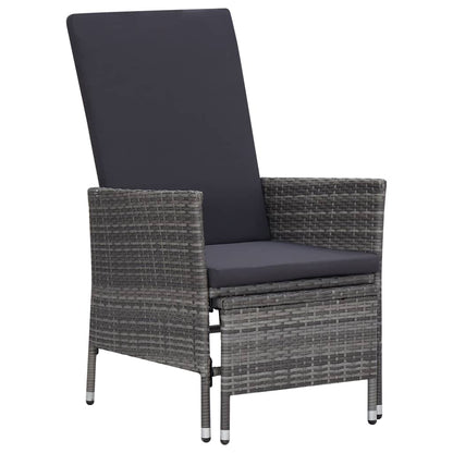 vidaXL 2-delige Loungeset met kussens poly rattan grijs