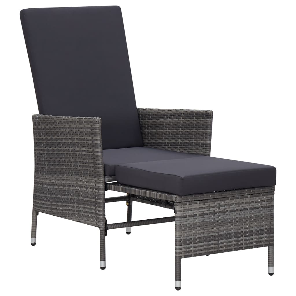 vidaXL 2-delige Loungeset met kussens poly rattan grijs