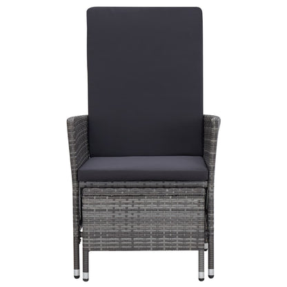 vidaXL 2-delige Loungeset met kussens poly rattan grijs