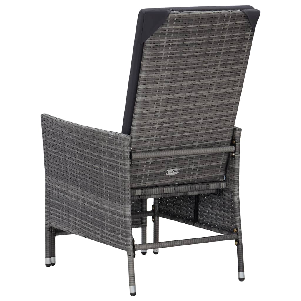 vidaXL 2-delige Loungeset met kussens poly rattan grijs