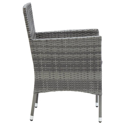 vidaXL Tuinstoelen 4 st poly rattan grijs