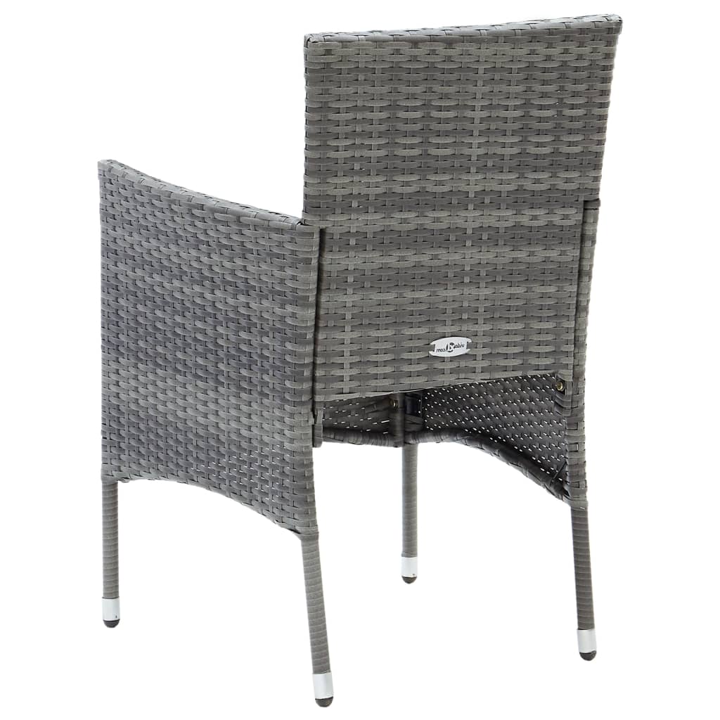 vidaXL Tuinstoelen 4 st poly rattan grijs