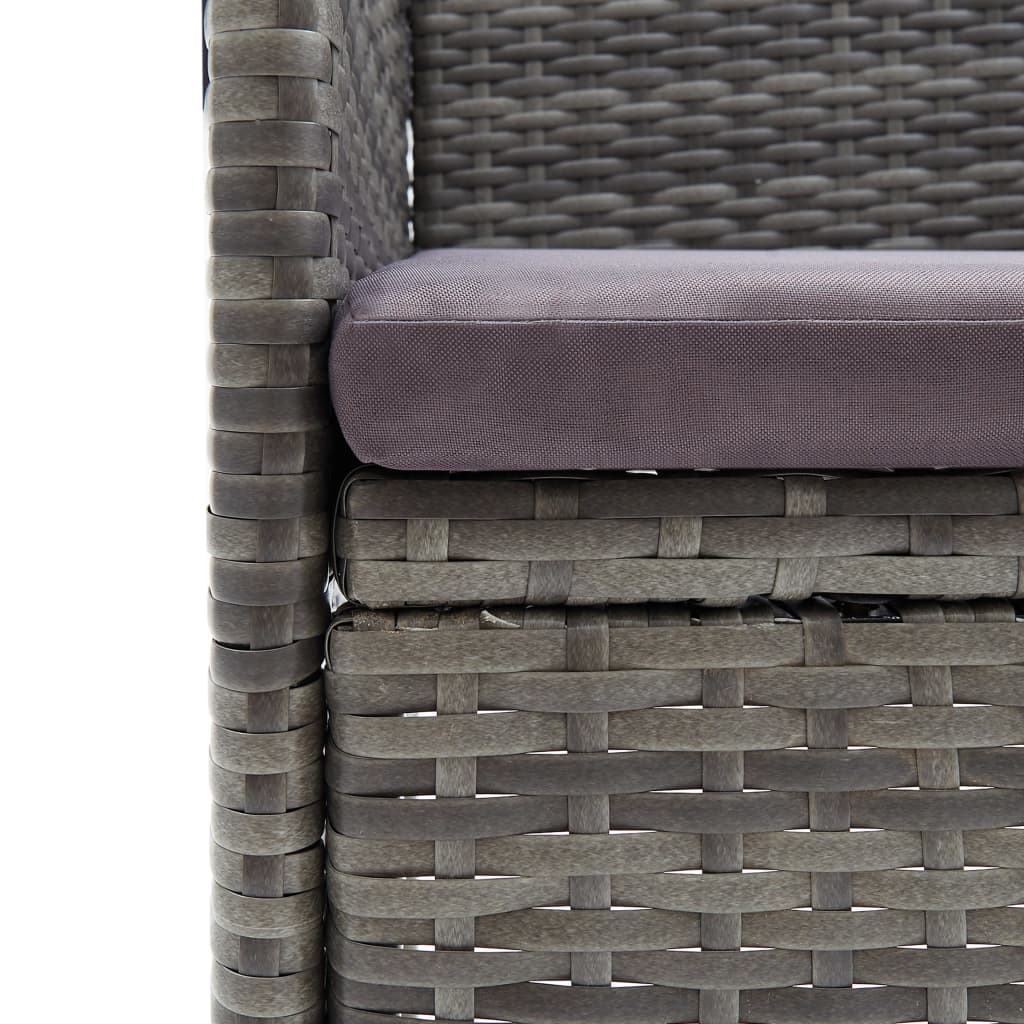 vidaXL Tuinstoelen 4 st poly rattan grijs