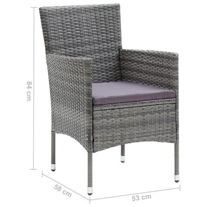 vidaXL Tuinstoelen 4 st poly rattan grijs