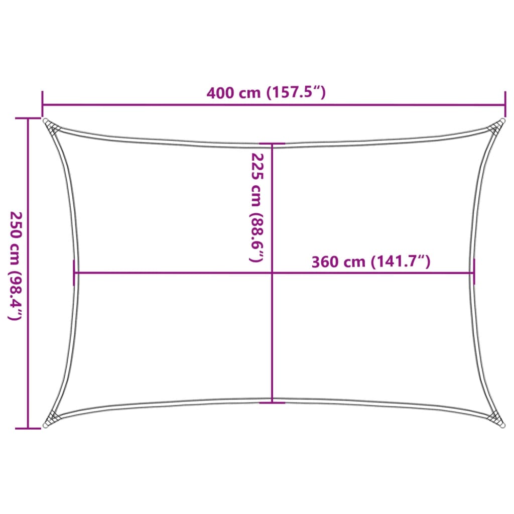 vidaXL Zonnezeil 160 g/m² 2,5x4 m HDPE antracietkleurig