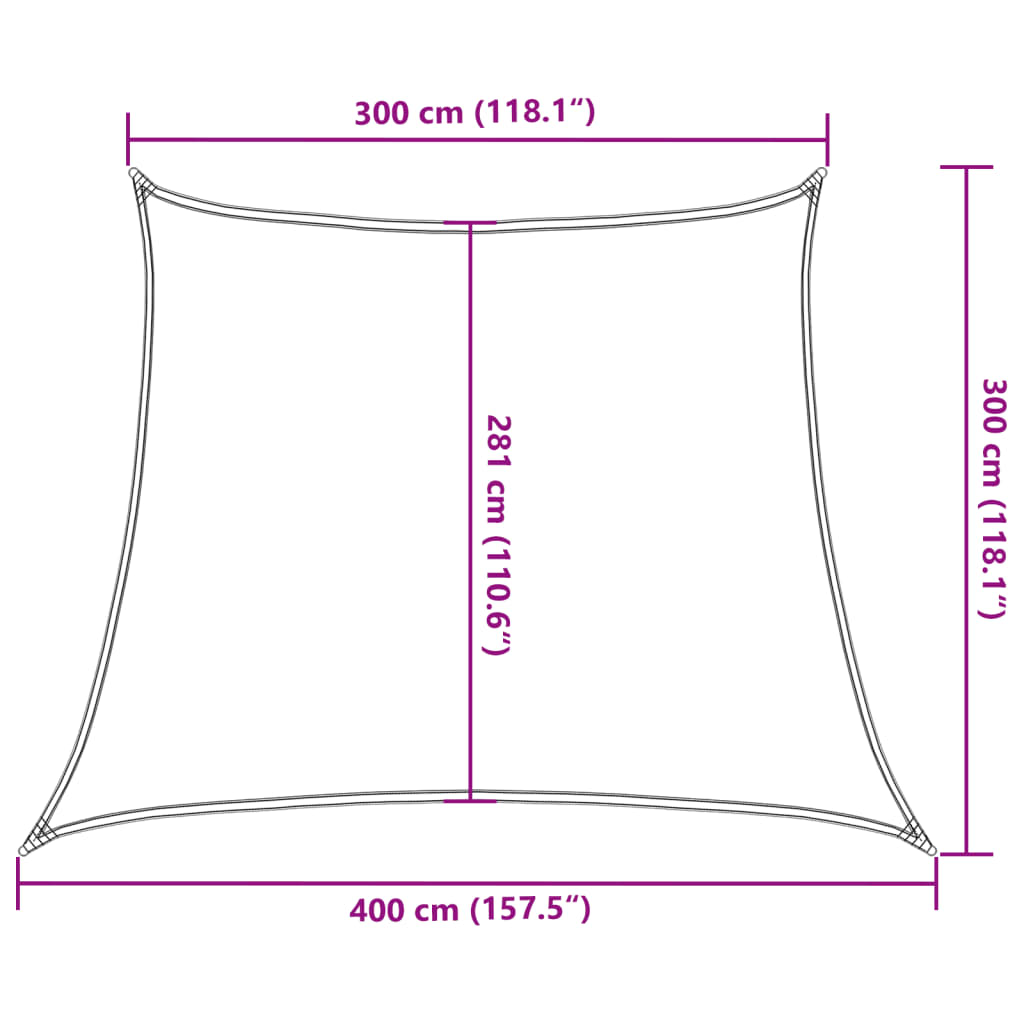 vidaXL Zonnezeil 160 g/m² 3/4x3 m HDPE antracietkleurig