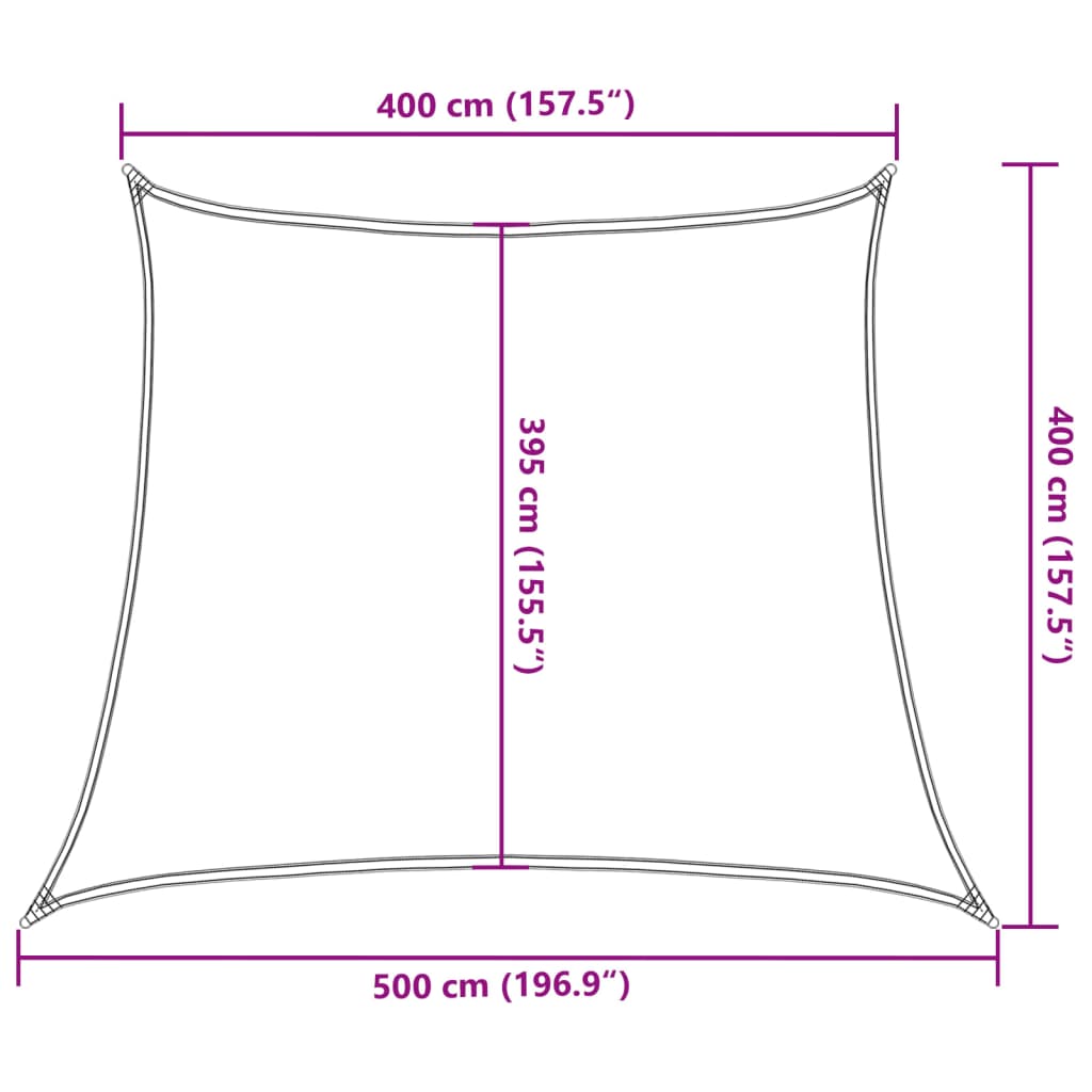 vidaXL Zonnezeil 160 g/m² 4/5x4 m HDPE antracietkleurig