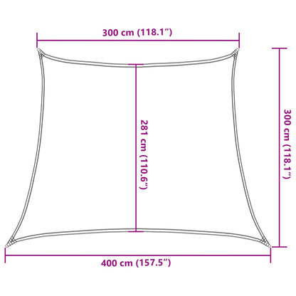 vidaXL Zonnezeil 160 g/m² 3/4x3 m HDPE beige