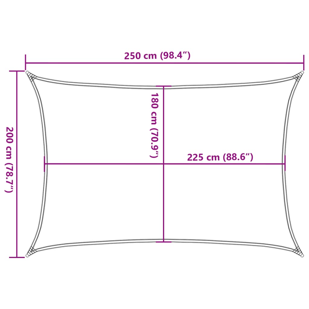 vidaXL Zonnezeil 160 g/m² 2x2,5 m HDPE crèmekleurig