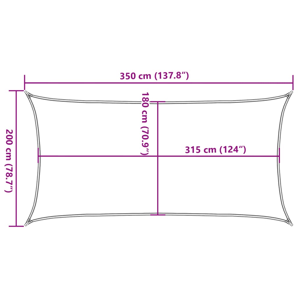 vidaXL Zonnezeil 160 g/m² 2x3,5 m HDPE crèmekleurig