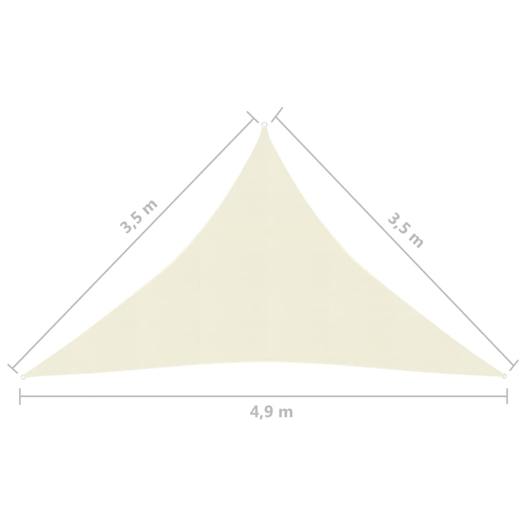 vidaXL Zonnezeil 160 g/m² 3,5x3,5x4,9 m HDPE crèmekleurig