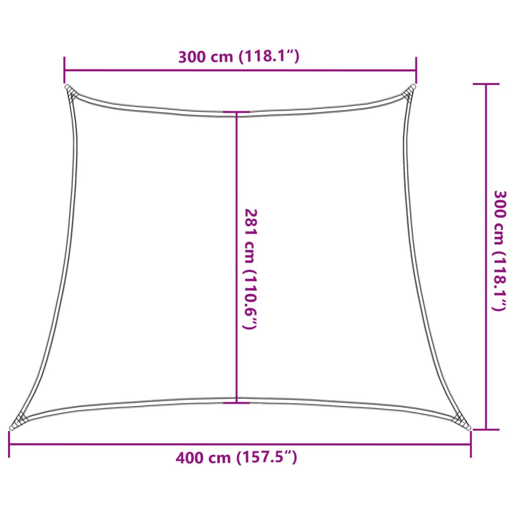 vidaXL Zonnezeil 160 g/m² 3/4x3 m HDPE crèmekleurig