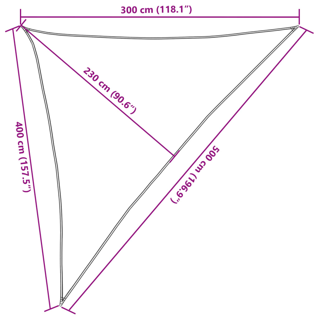 vidaXL Zonnezeil 160 g/m² 3x4x5 m HDPE wit