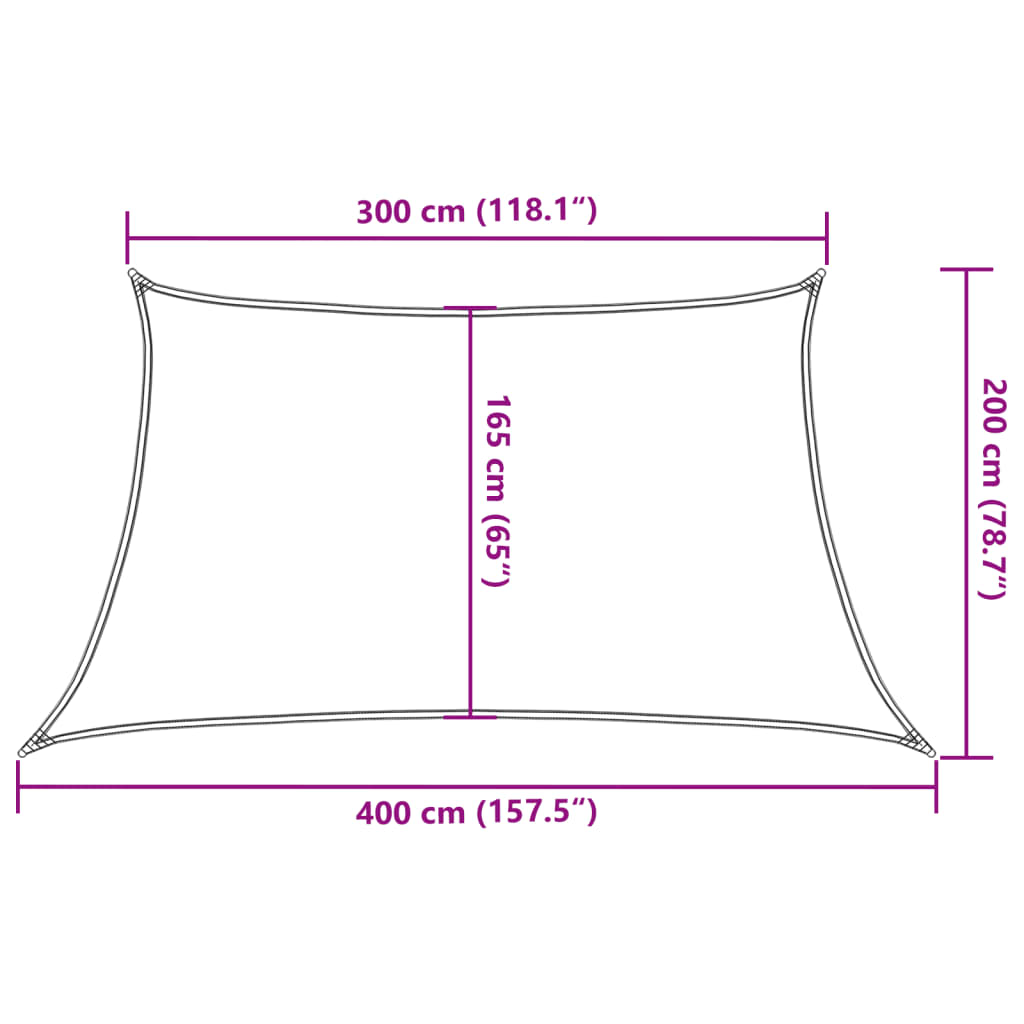 vidaXL Zonnezeil 160 g/m² 3/4x2 m HDPE wit