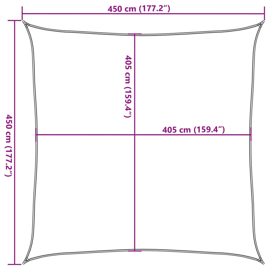 vidaXL Zonnezeil 160 g/m² 4,5x4,5 m HDPE lichtgroen