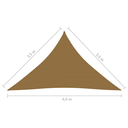 vidaXL Zonnezeil 160 g/m² 3,5x3,5x4,9 m HDPE taupe