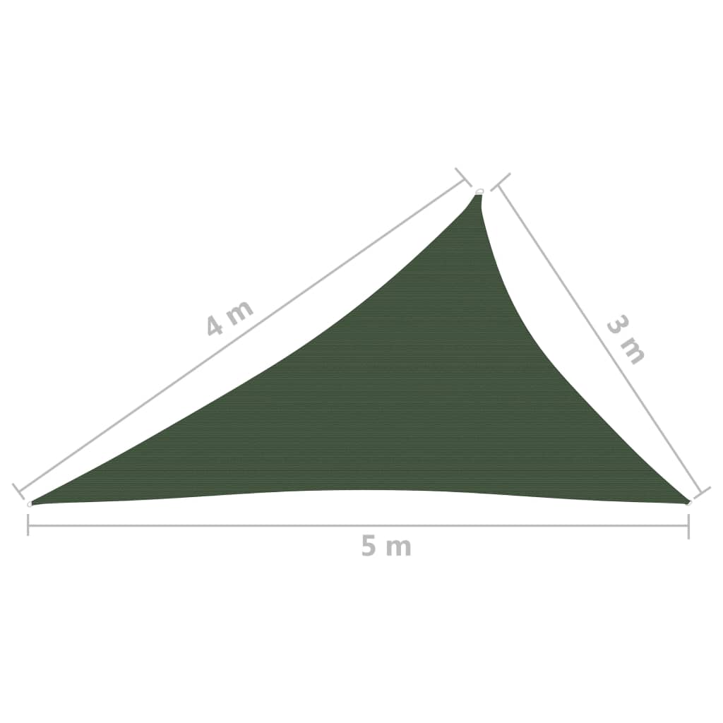 vidaXL Zonnezeil 160 g/m² 3x4x5 m HDPE donkergroen