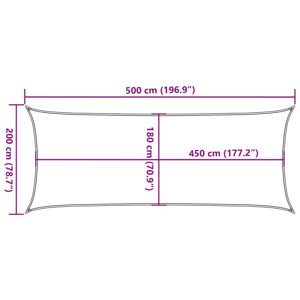 vidaXL Zonnezeil 160 g/m² 2x5 m HDPE blauw