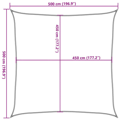 vidaXL Zonnezeil 160 g/m² 5x5 m HDPE zwart