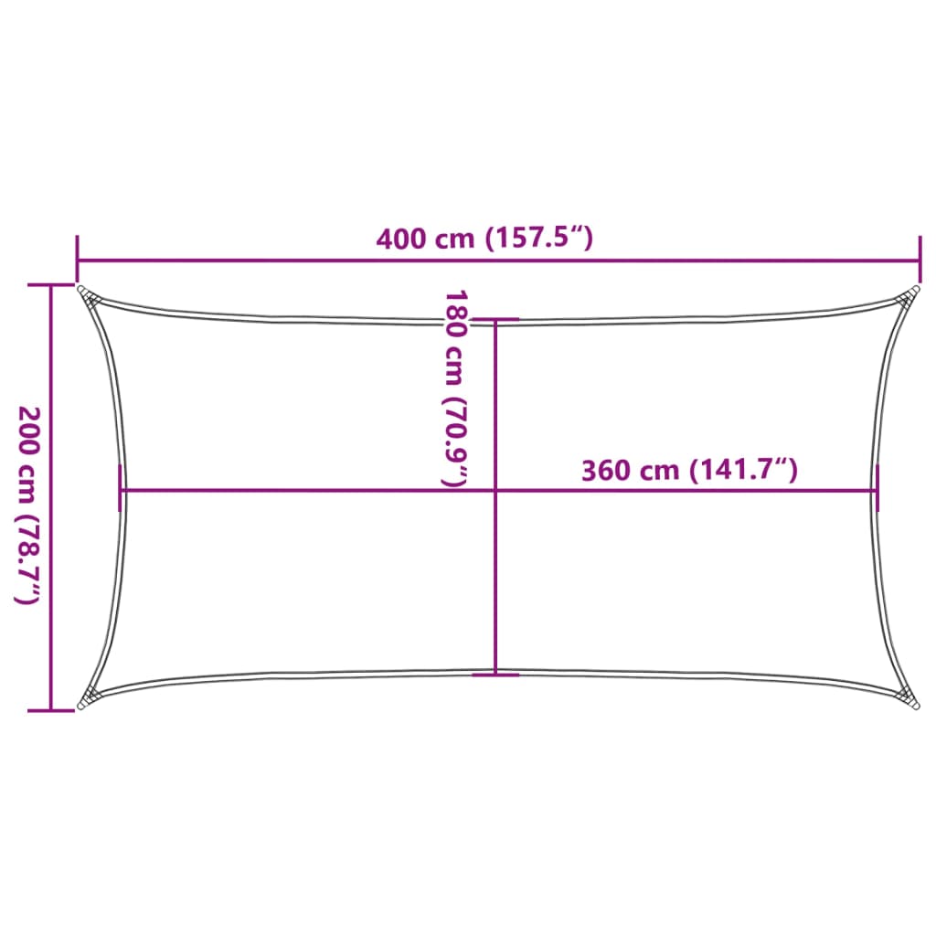 vidaXL Zonnezeil 160 g/m² 2x4 m HDPE zwart