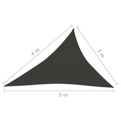 vidaXL Zonnezeil 160 g/m² 3x4x5 m HDPE zwart