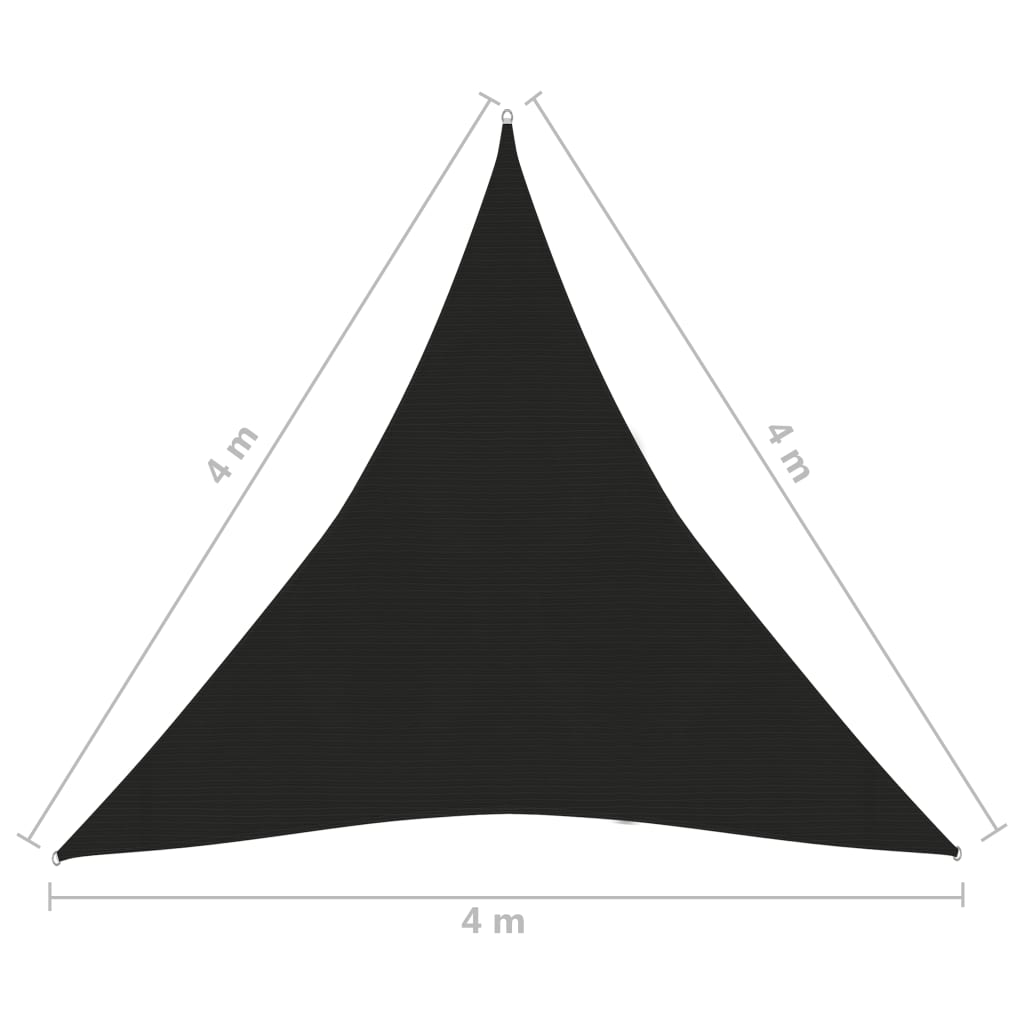 vidaXL Zonnezeil 160 g/m² 4x4x4 m HDPE zwart