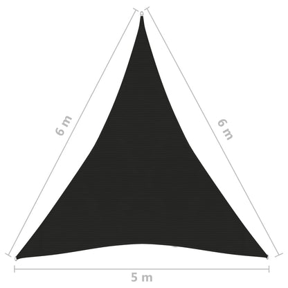 vidaXL Zonnezeil 160 g/m² 5x6x6 m HDPE zwart